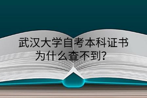 武汉大学自考本科证书为什么查不到？