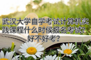 武汉大学自学考试计算机实践课程什么时候报名考试？好不好考？