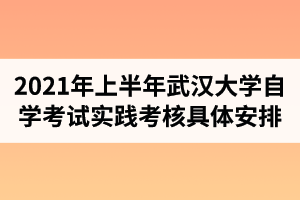 2021年上半年武汉大学自学考试实践考核具体安排