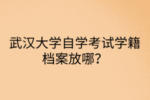 武汉大学自学考试学籍档案放哪？