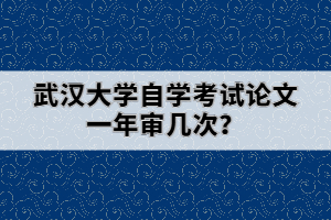 武汉大学自学考试论文一年审几次？