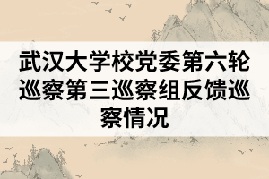 武汉大学校党委第六轮巡察第三巡察组反馈巡察情况