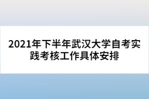 2021年下半年武汉大学自考实践考核工作具体安排